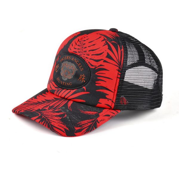 Red And Black Camo Snapback Hats | Red Mesh Trucker Cap