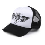 TIGER WINGS BLACK/WHITE TRUCKER HAT WITH BLACK PRINT
